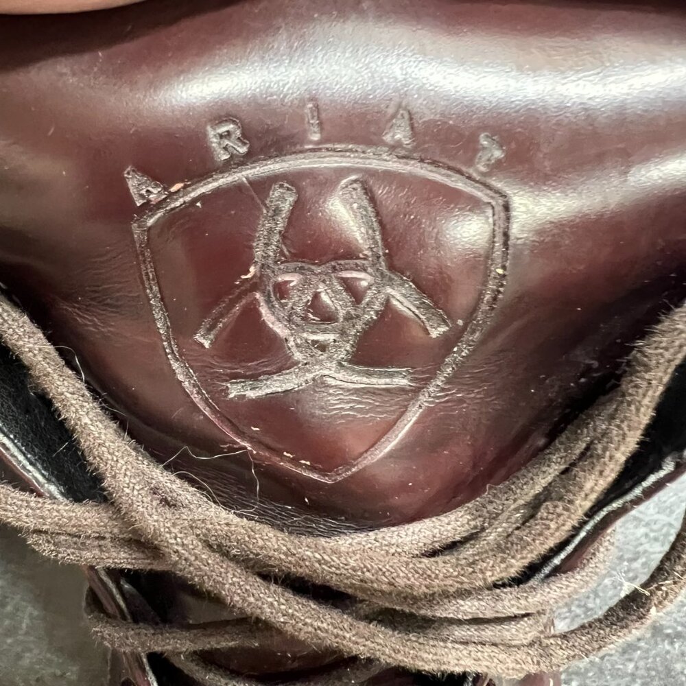 Ariat Burgundy Leather Ankle Boot Lace Up Women 8.5 Equestrian Riding Style Y2K - Picture 3 of 11